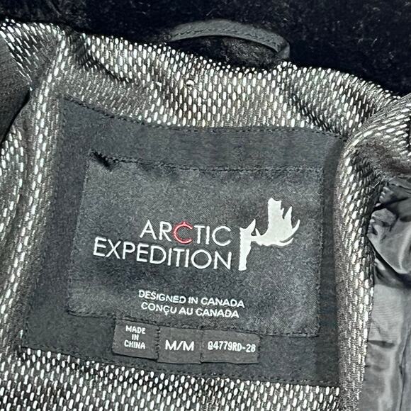 Arctic Expedition Down Black Parka Coat Women Large Designed in Canada - Picture 8 of 10